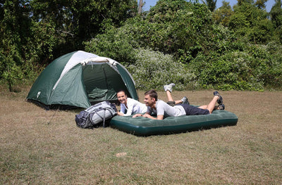 Bestway Inflatable Flocked Camping Airbed Mattress w/ Air Pump| Queen (Open Box)