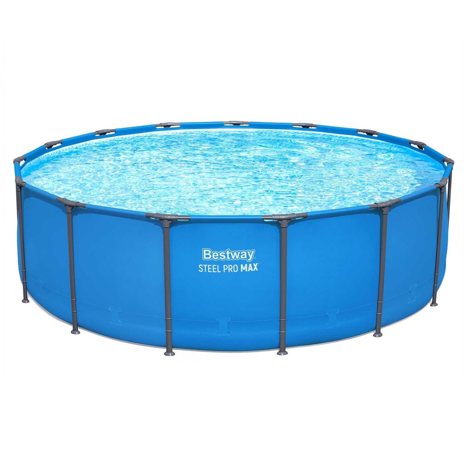 Bestway Steel Pro MAX 15' x 48" Round Above Ground Swimming Pool for Backyard - VMInnovations