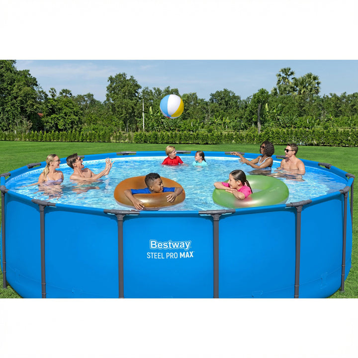 Bestway Steel Pro MAX 15'x48" Backyard Round AboveGround Swimming Pool(Open Box)
