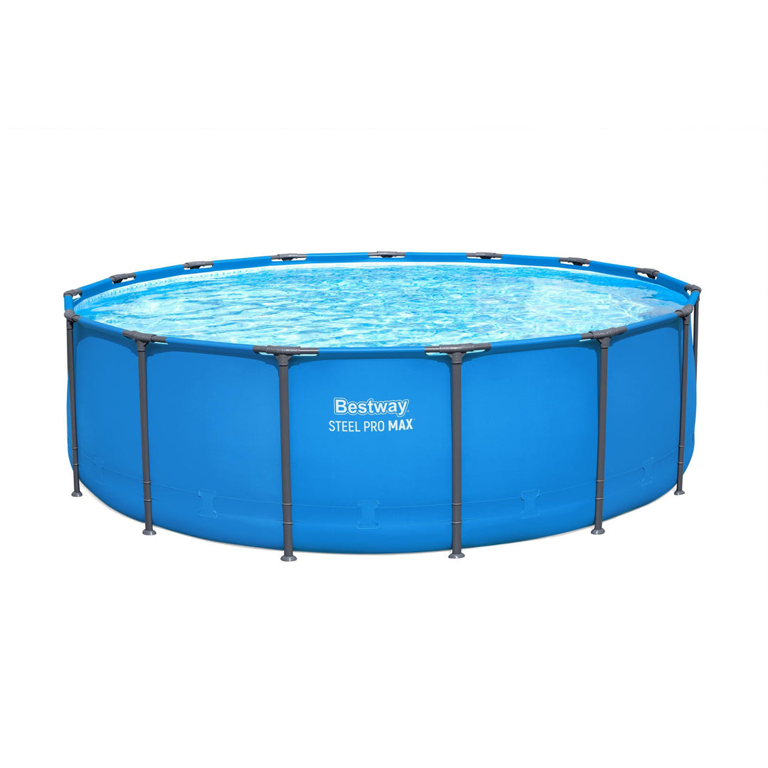 Bestway Steel Pro MAX 15' x 48" Round Above Ground Swimming Pool for Backyard