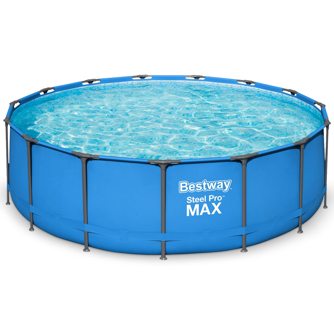 Bestway Steel Pro MAX 15' x 48" Round Above Ground Swimming Pool for Backyard