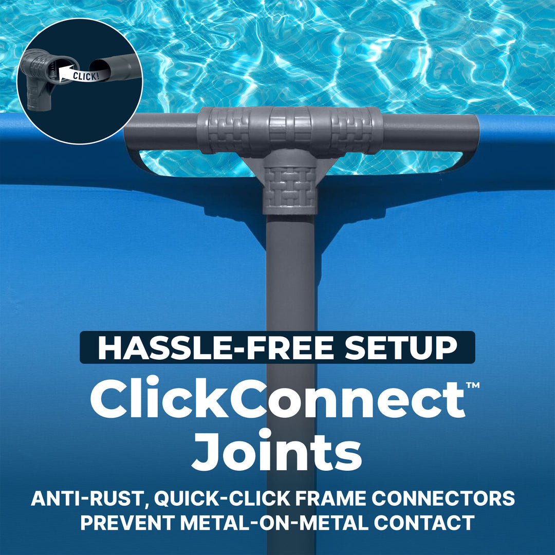 Bestway Steel Pro MAX 15' x 48" Round Above Ground Swimming Pool for Backyard