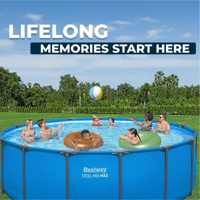 Bestway 15-Foot x 48" Round Frame Above Ground Swimming Pool(No Pump) (Open Box)