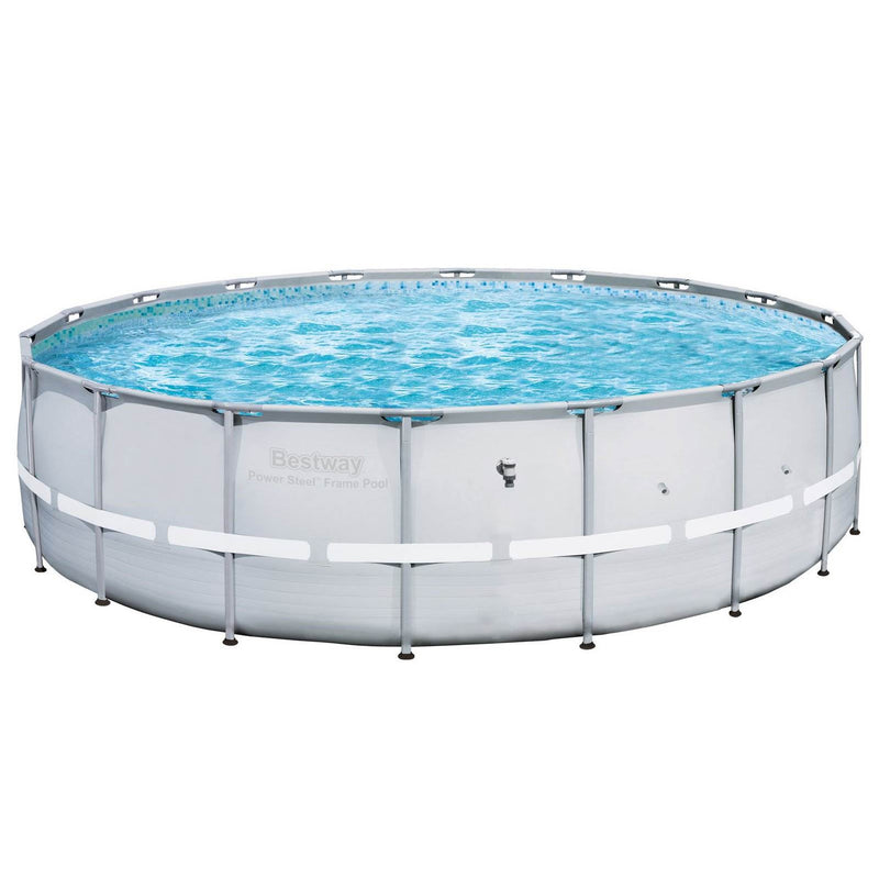 Bestway 18ftx52in Power Steel Pro Round Frame Above Ground Pool Gray (For Parts)