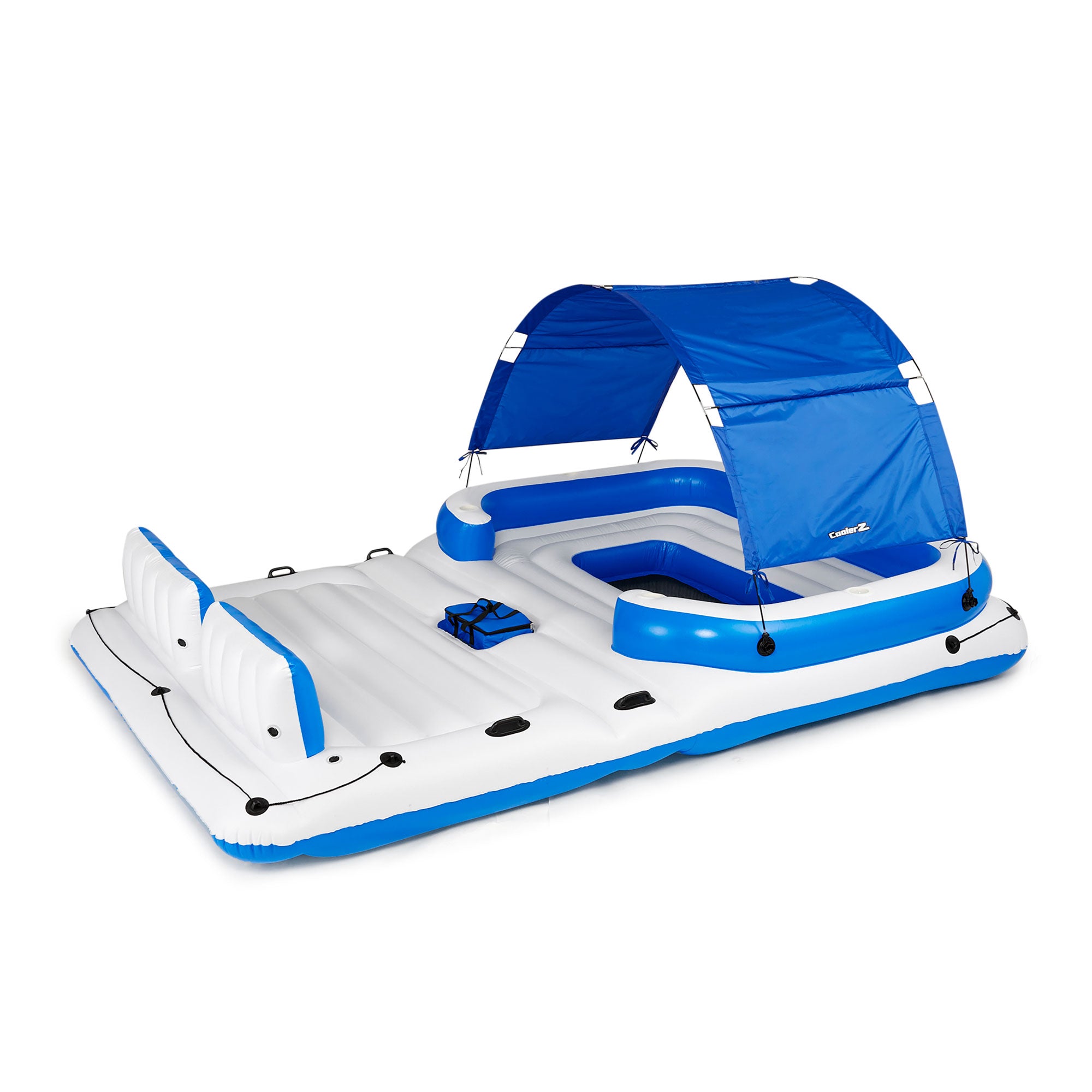 Intex 57272EP Adult 5 Seat Inflatable Island Lounge & 43105E 6 Person Pool Raft