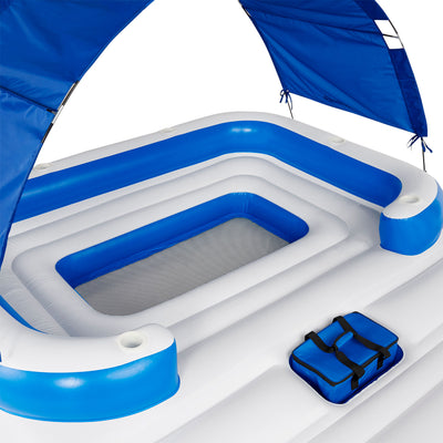 Bestway CoolerZ 6 Person Floating Island Lake/Pool Lounge & 5 Person Raft