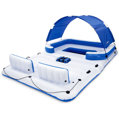Bestway 153"x108" Tropical Breeze Large Floating Island Loung (2 Pack)(Open Box)