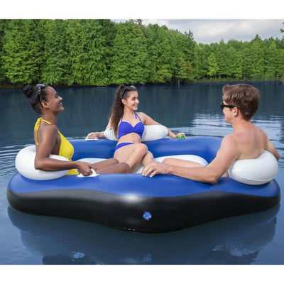 Bestway 75"x70" X3-Person Floating Water Island Lounge Tube Raft (Open Box)