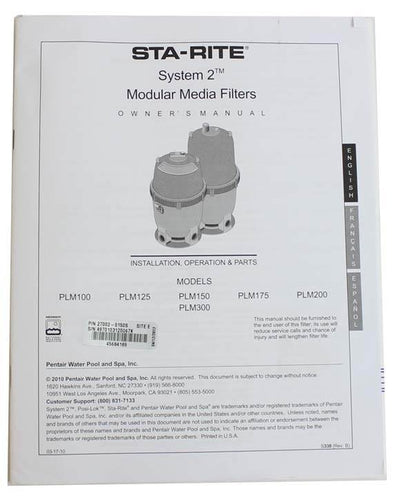 3) Sta-Rite 27002-0150S System 2 PLM150 Cartridge Filter Replacements 150 Sq Ft