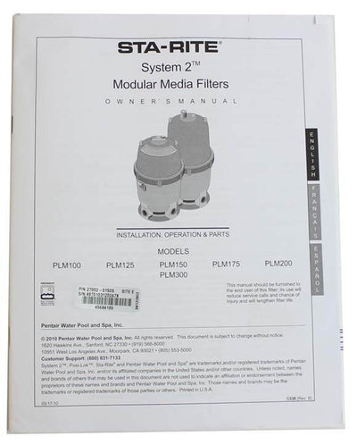 2) NEW Sta-Rite 27002-0200S System 2 Replacement Cartridge Filters 200 sq. ft.