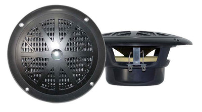 2) Pyle PLMR41B 4" 100W Marine Speakers Black + 2) Kicker 4" Tower Enclosures