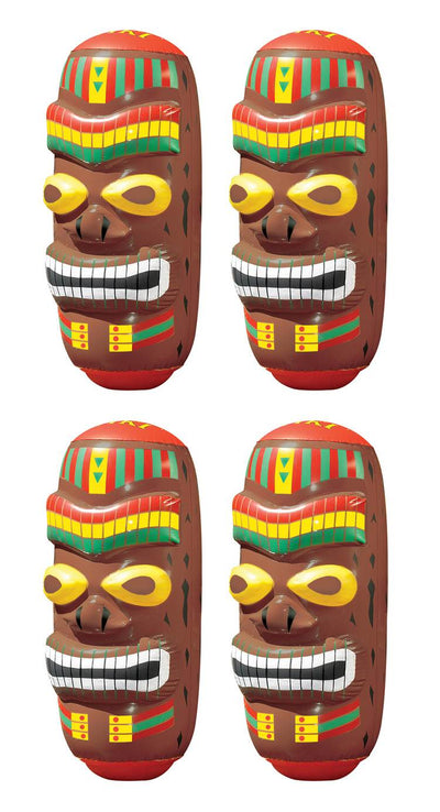 4) Swimline 90240 Swimming Pool Inflatable Tiki Tropical Totem Pole Bop Bags
