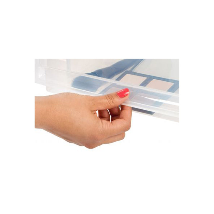 IRIS USA 96 Quart Medium Deep Box Chest Storage Drawer Set, White (Open Box)