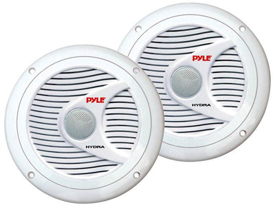 4) Pyle PLMR60W 6.5" 300W Marine Speakers Wht + 2) Kicker 6.5" Dual Enclosure
