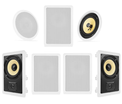 VM Audio Elux 6.5" 7.1 Home Audio In Wall/Ceiling Surround Sound Speaker System