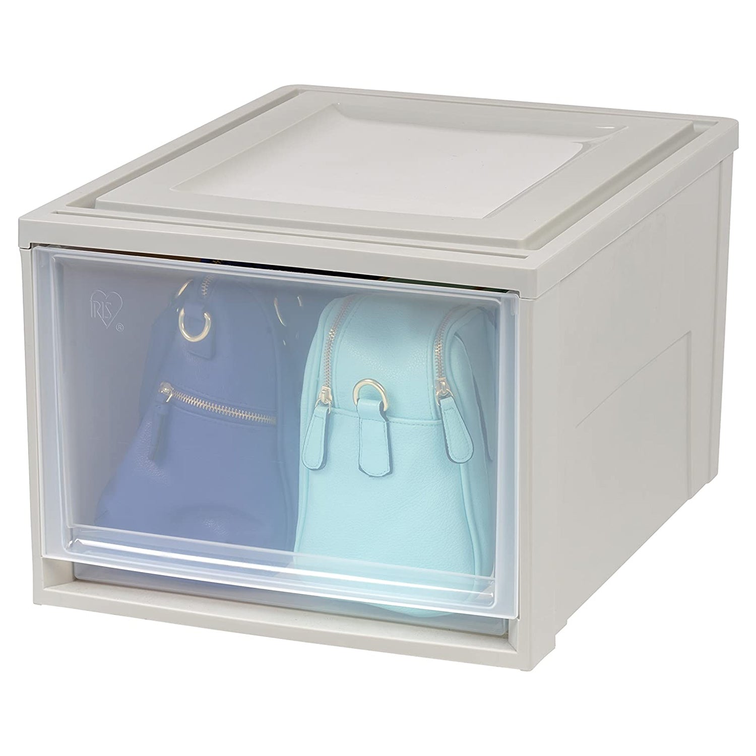 IRIS USA 43 Quart Secure Deep Box Storage Chest Drawer, Gray (3 Pack) (Open Box)