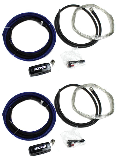 2) Kicker PK4 4-Gauge 2-Channel Car Audio Amplifier Amp Installation Kit 4AWG