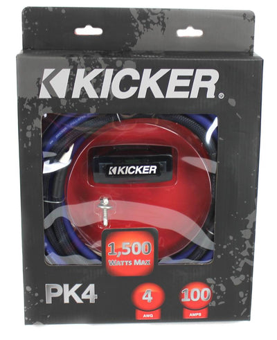 2) Kicker PK4 4-Gauge 2-Channel Car Audio Amplifier Amp Installation Kit 4AWG
