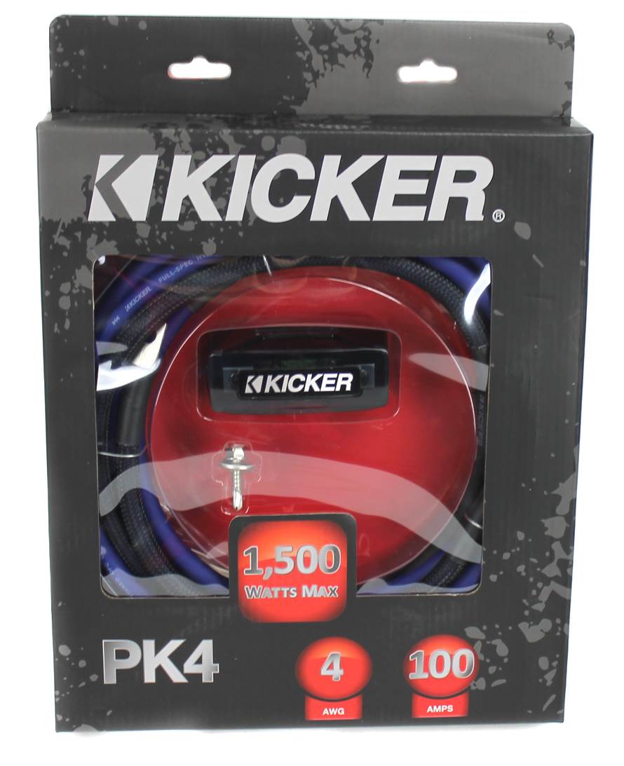 2) Kicker PK4 4-Gauge 2-Channel Car Audio Amplifier Amp Installation Kit 4AWG