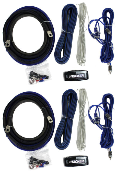 2) New Kicker CK4 4-Gauge 2-Channel Complete Car Amplifier Installation Kit 4AWG