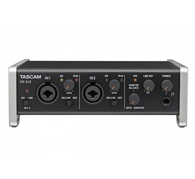 TASCAM US-2X2 2 Channel USB 2.0 Audio/MIDI Recording PC Interface w/ Software