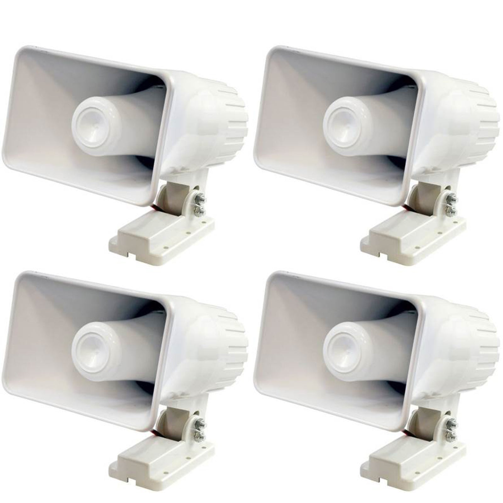 Pyle Pro 6" 50 Watts 8 Ohms Indoor and Outdoor PA Horn Speaker, White (4 Pack) - VMInnovations