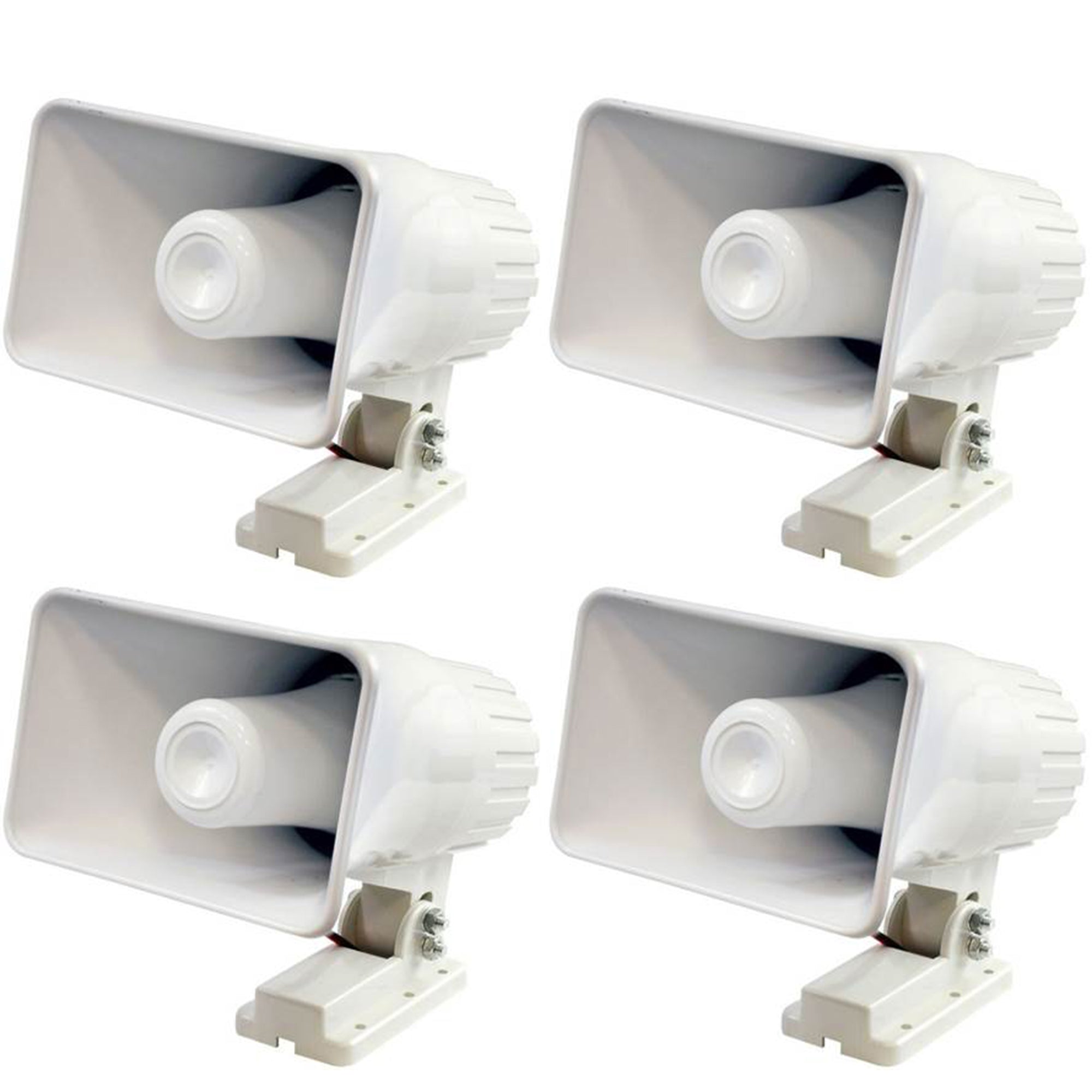 Pyle Pro 6" 50 Watts 8 Ohms Indoor and Outdoor PA Horn Speaker, White (4 Pack) - VMInnovations
