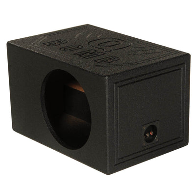 Q-POWER QBOMB10VL Single 10" Vented Ported Car Sub Box Enclosure (Open Box) - VMInnovations