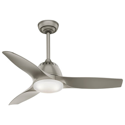 Casablanca Wisp 44 Inch Indoor Ceiling Fan with Bright LED Light, Painted Pewter