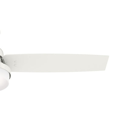 Hunter Sentinel 52 Inch Modern Ceiling Fan with LED Light and Remote, White