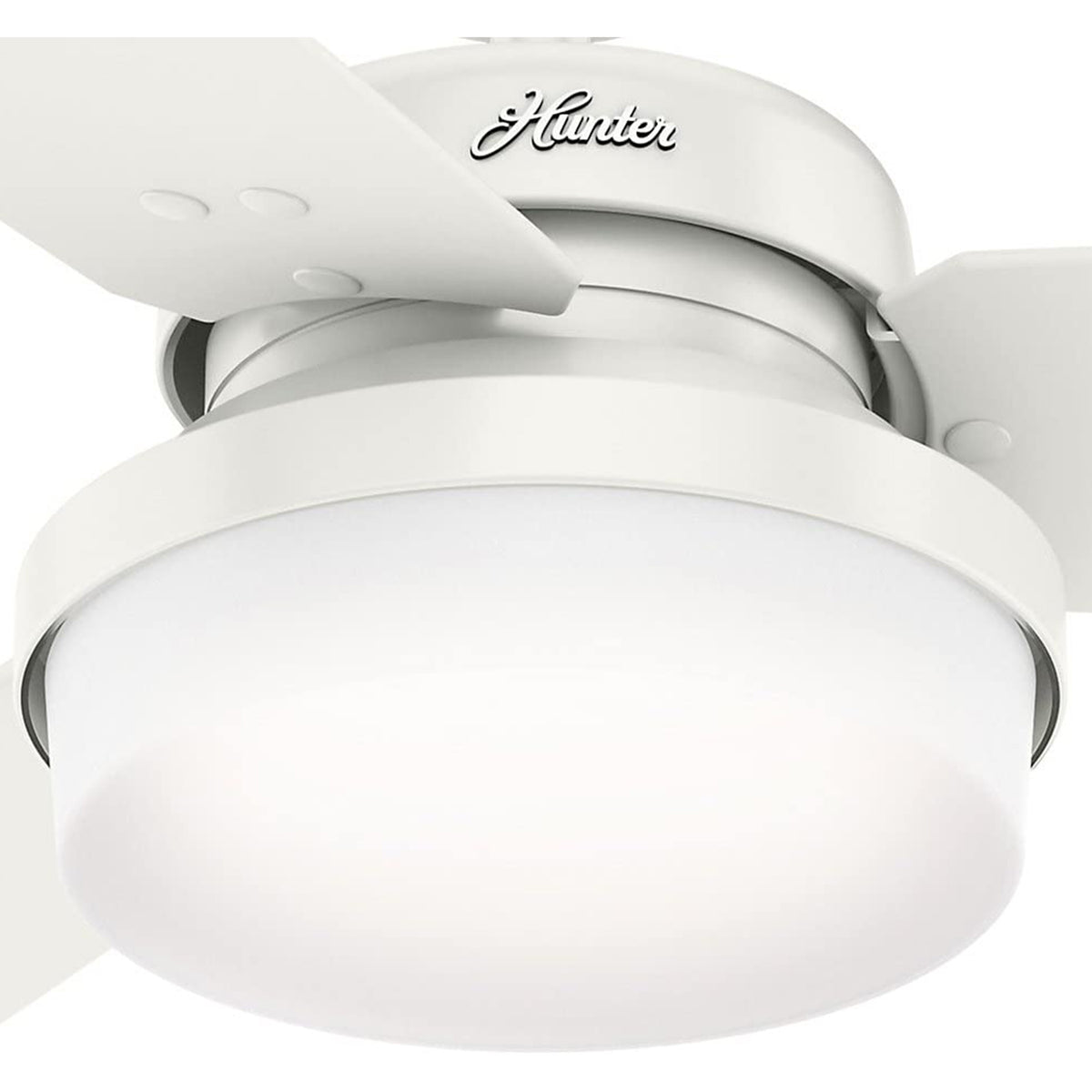 Hunter Sentinel 52 Inch Modern Ceiling Fan with LED Light and Remote, White