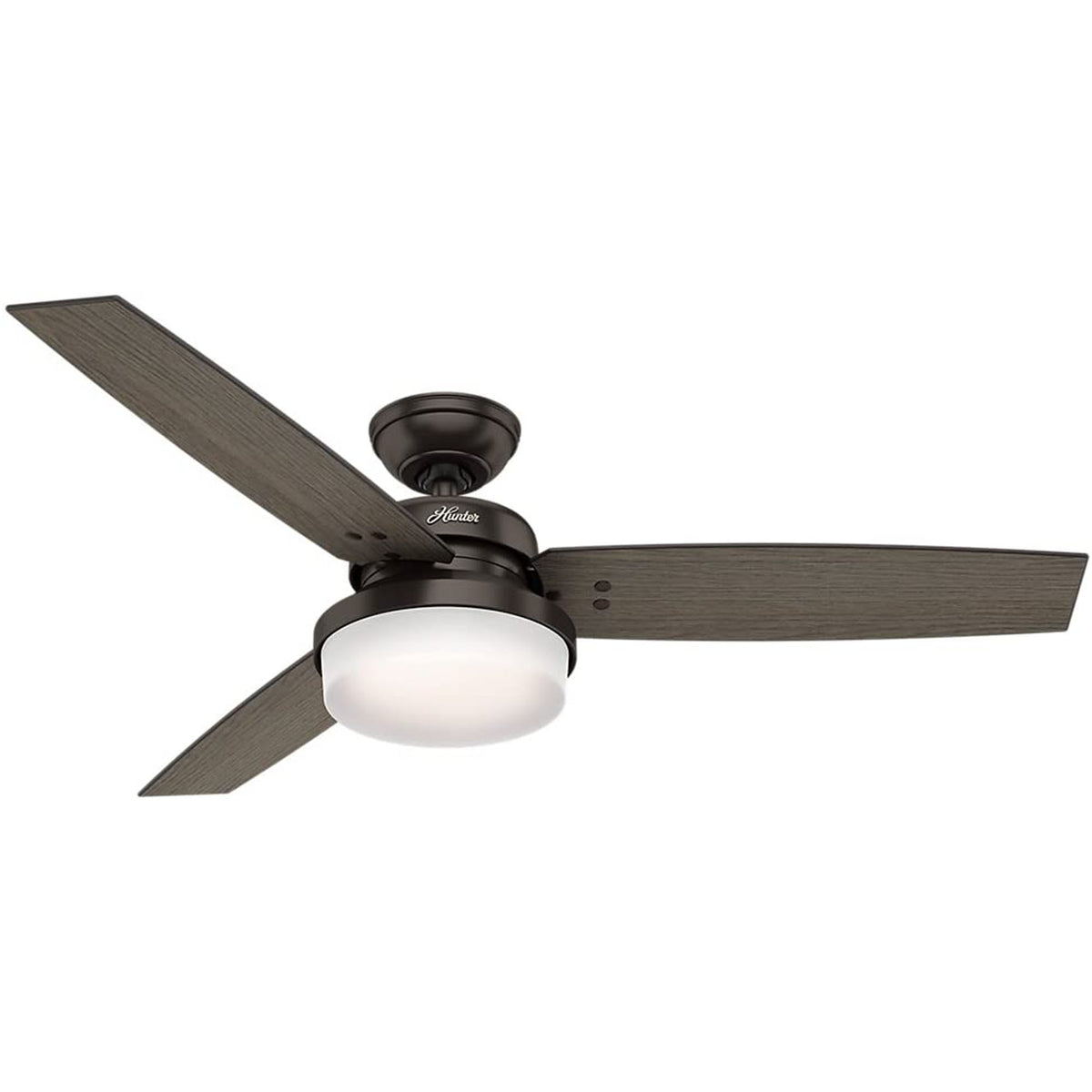 Hunter 52 Inch Sentinel Ceiling Fan with Remote Control and LED Light, Bronze