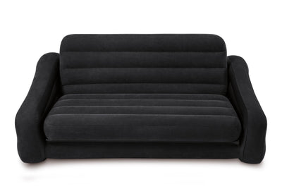 Intex Inflatable Pull-Out Sofa & Queen Bed Mattress Sleeper w/ AC Power Air Pump