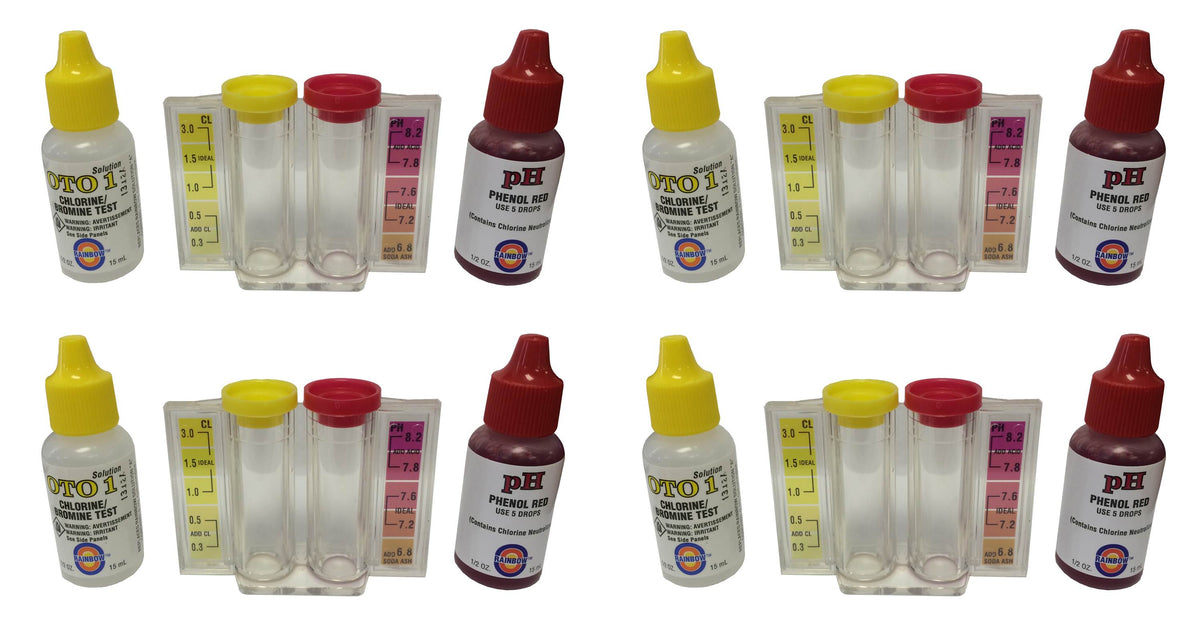 4) NEW Pentair R151076 Rainbow pH & Chlorine 2 in 1 Swimming Pool Spa Test Kits