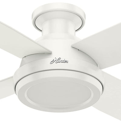 Hunter Dempsey 52" Indoor Low Ceiling Fan with Remote Control, White (Damaged)
