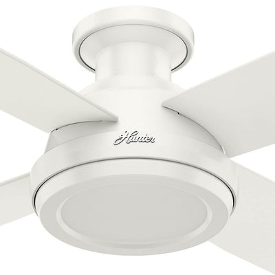 Hunter Dempsey 52" Indoor Low Profile Ceiling Fan with Remote Control, White