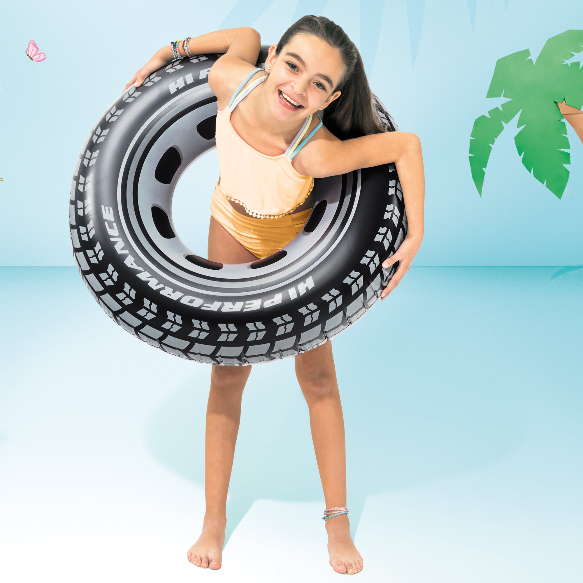 INTEX Giant Tire Inflatable Floating Swimming Tube Raft (Open Box)(2 Pack) - VMInnovations
