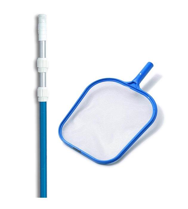 Hydrotools 8005 Swimming Pool Leaf Skimmer Mesh Net w/ 5'-15' Telescopic Pole