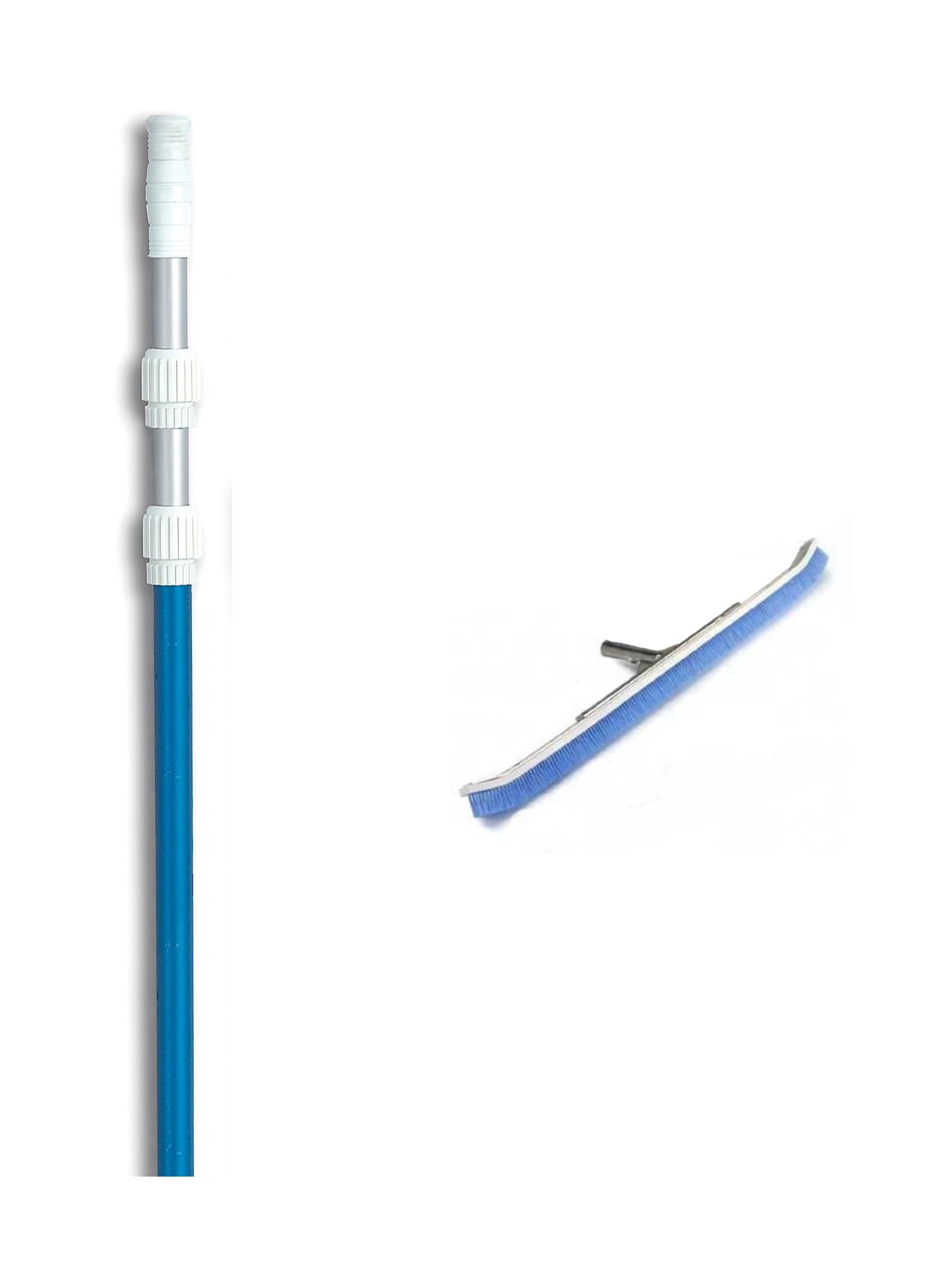 Pentair R111342 Pool Wall Aluminum Back Curved Brush w/ 5'-15' Telescopic Pole