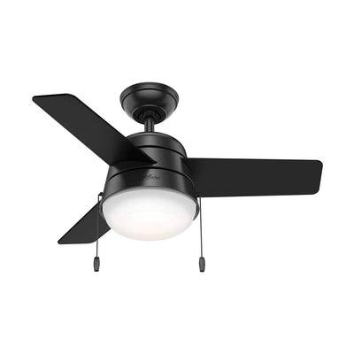 Hunter Fan Company Aker 32 Inch Ceiling Fan with LED Light Kit, Black (Open Box)