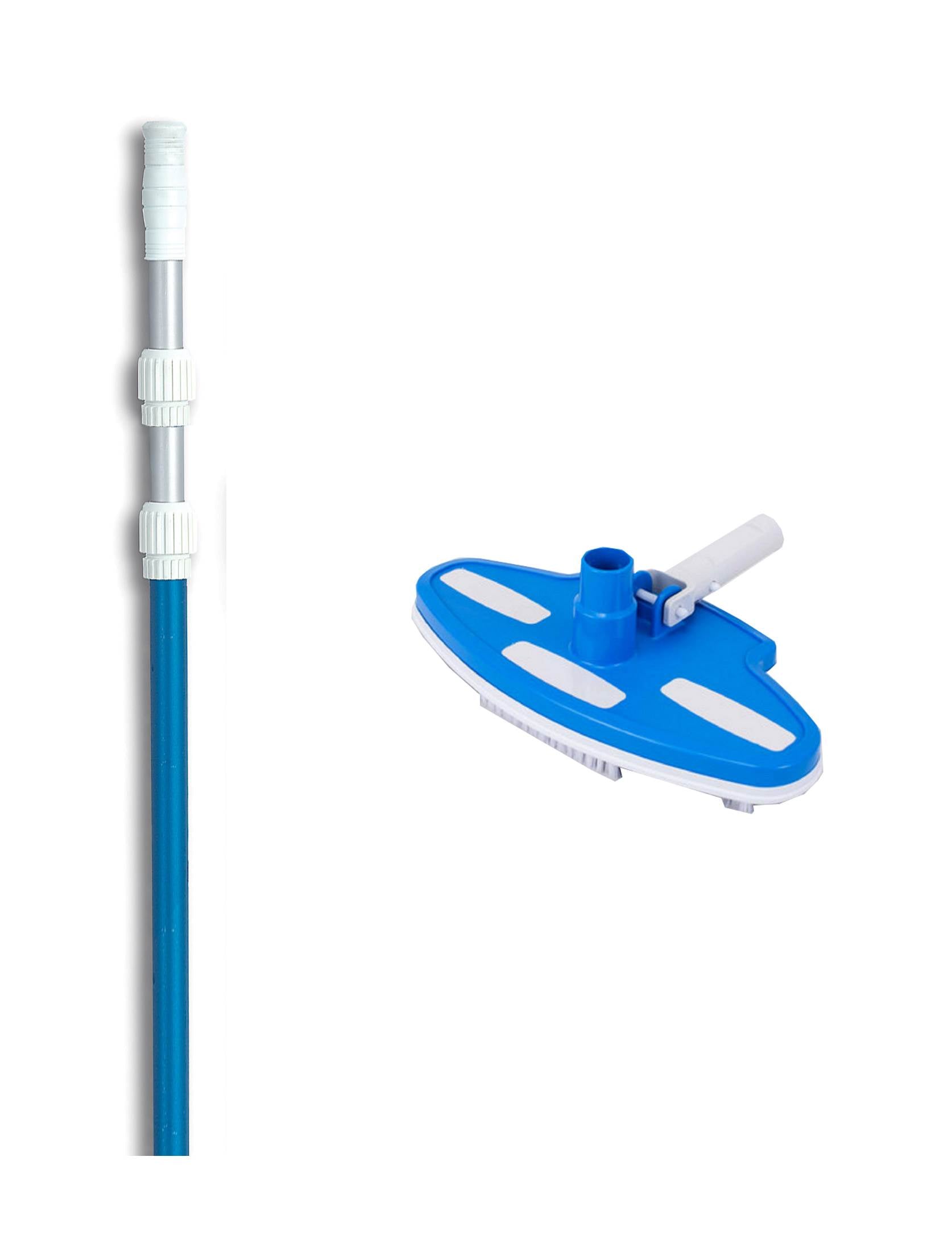 Pentair R201350 #193 Pool Vinyl Liner Vacuum Head Brush w/ 5-15' Telescopic Pole - VMInnovations