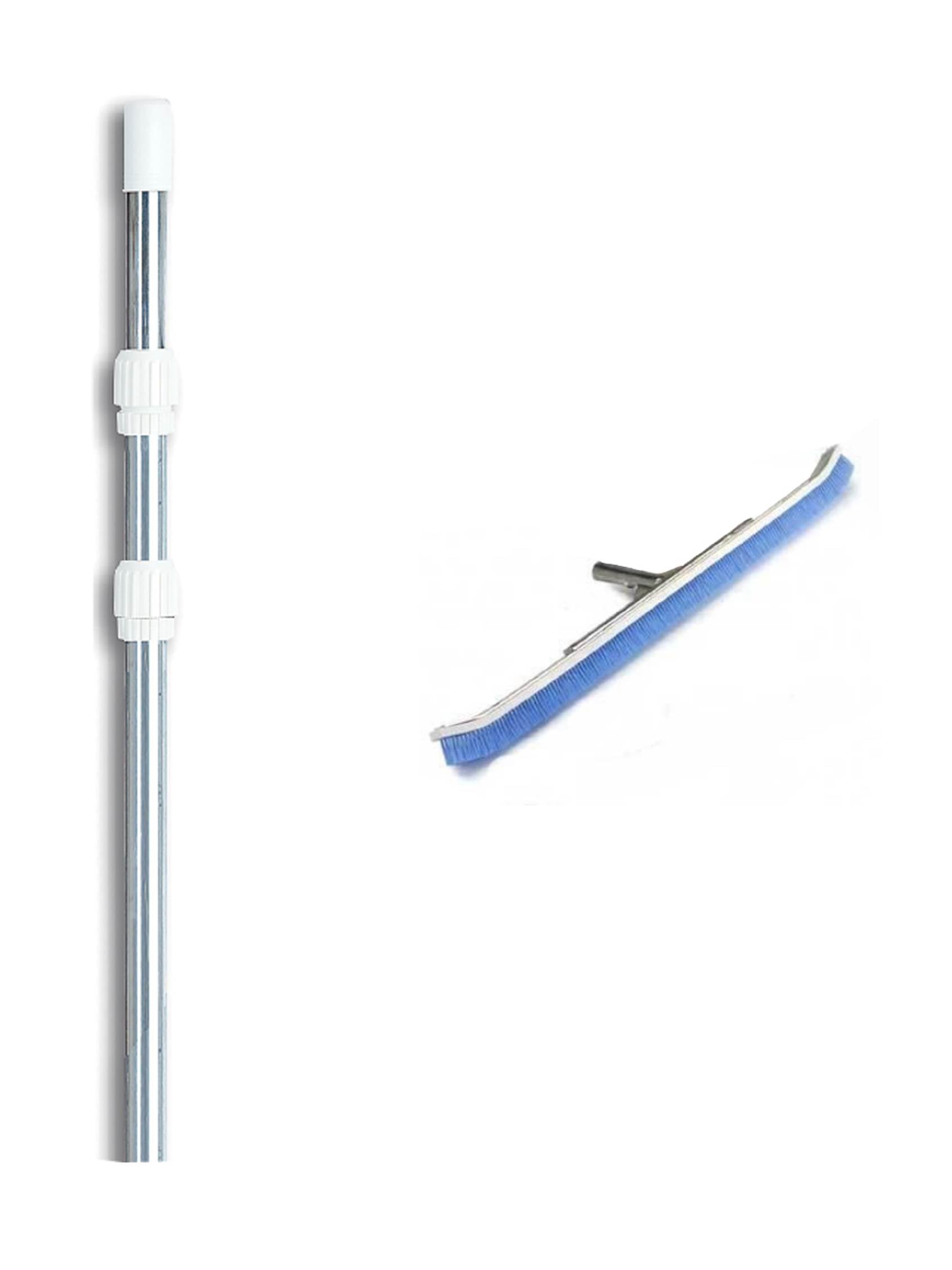 NEW Pentair R111342 Pool Aluminum Curved Brush Nylon w/ 4'-12' Telescopic Pole