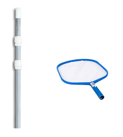 Pentair R121026 Pool Spa Hand Leaf Skimmer Mesh Net w/ 4'-12' Telescopic Pole - VMInnovations