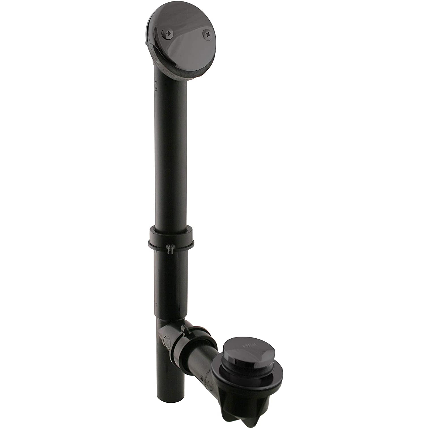 Westbrass Tubular Polymer Metal Waste Overflow Tiptoe Bath Drain, Black (4 Pack)