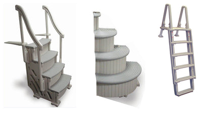 Confer Above Ground Pool Curved Entry System Ladder + Add-on + 8100X Ladder - VMInnovations