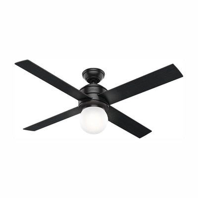 Hunter Fan Company Hepburn w/ LED Light 52-Inch Ceiling Fan, Matte Black Finish