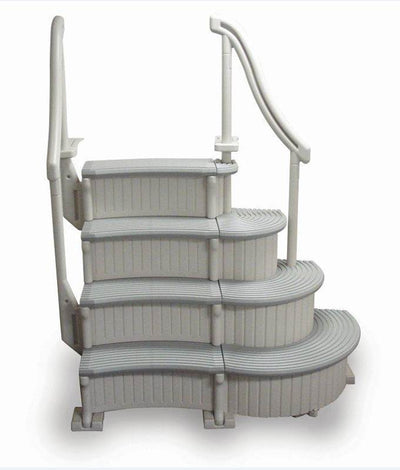 Confer Plastics Curved Pool Stairs, Add-On Steps & Swimline 36" x 36" Ladder Mat