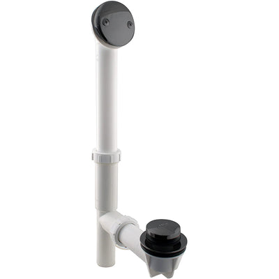 Westbrass 593244-62 Polymer Metal Overflow Tiptoe Bath Drain, Black (1 Pack) - VMInnovations