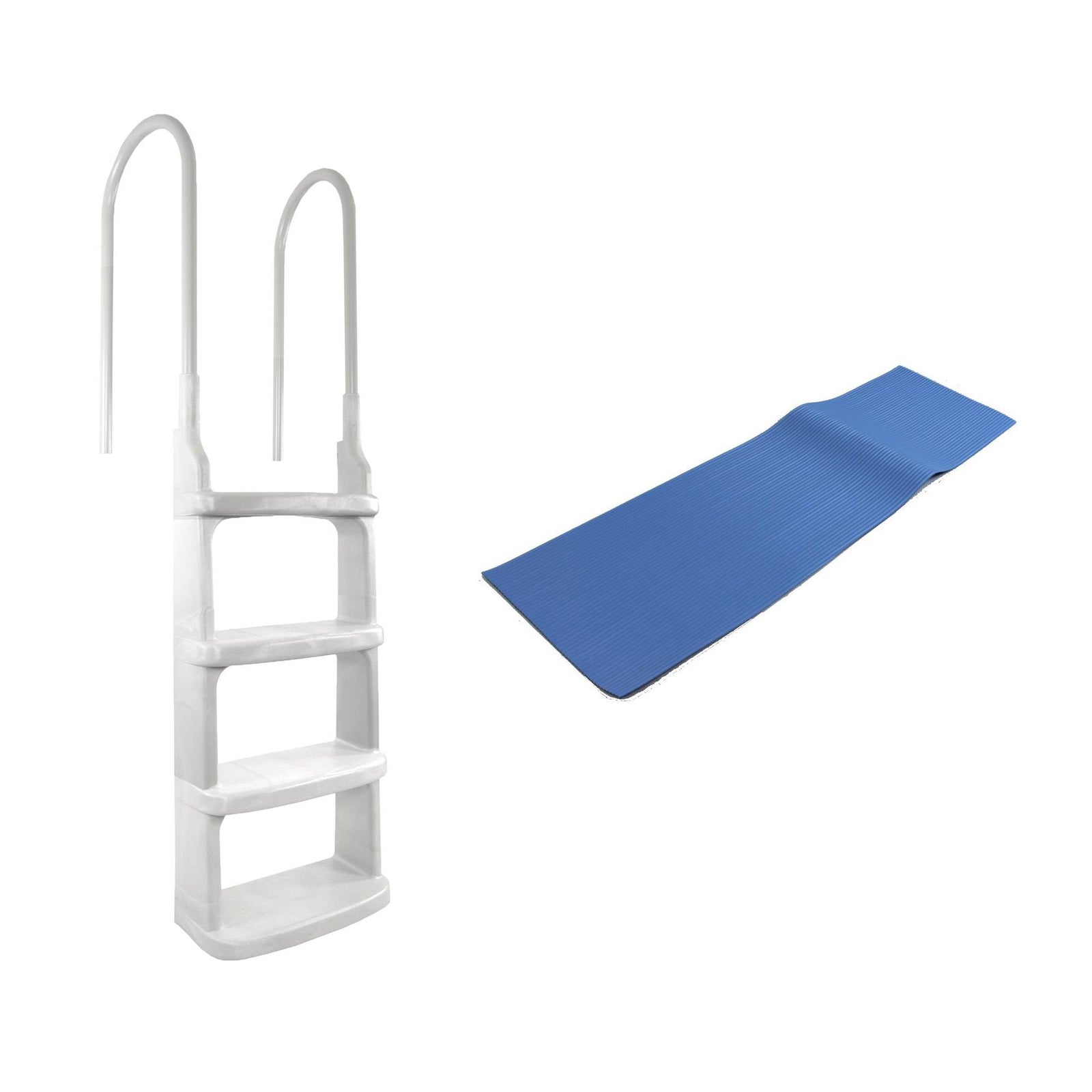 Main Access 200200 Easy Incline Above Ground In-Pool Swimming Pool Ladder w/ Mat - VMInnovations