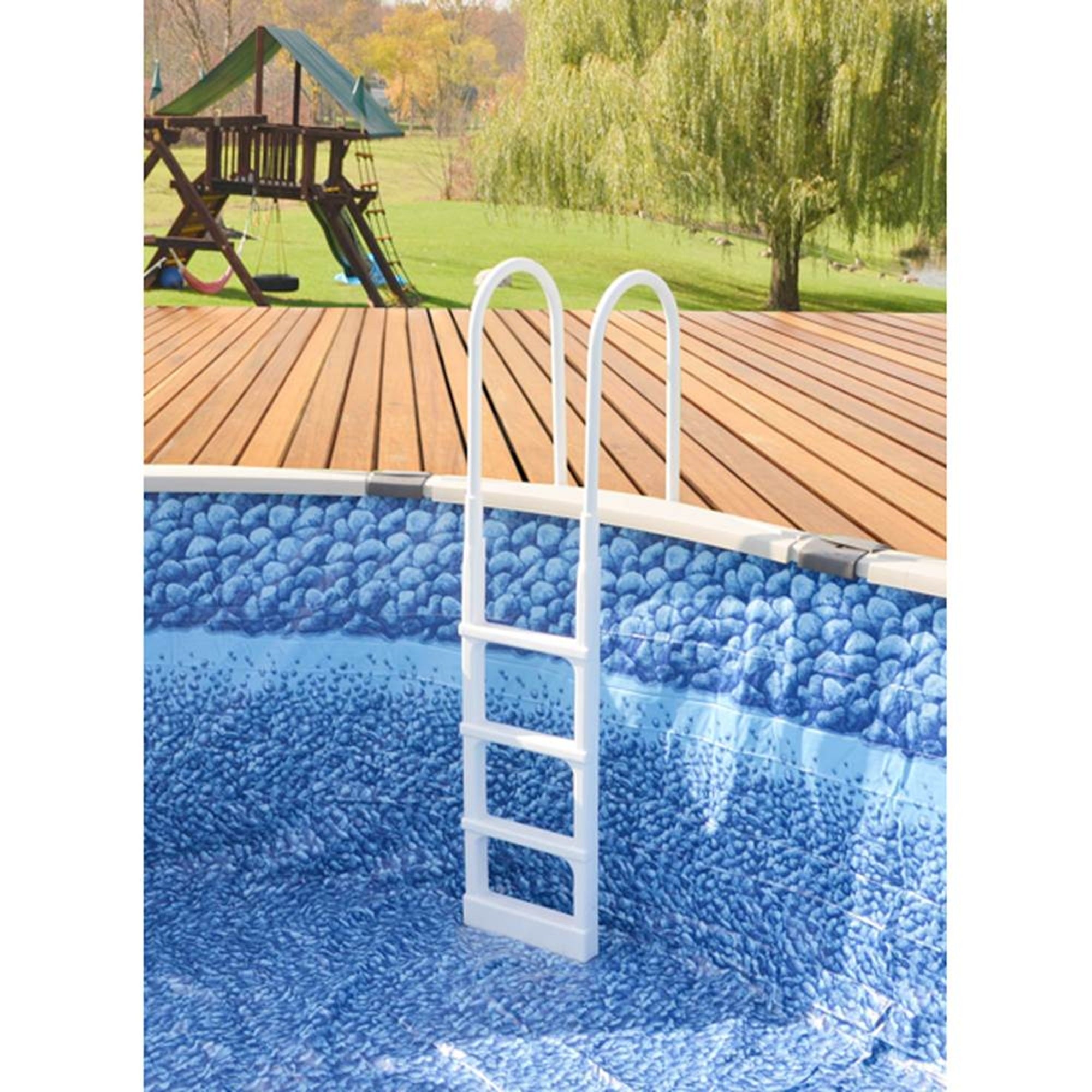 Main Access 200300 Pro Series Swimming Pool Ladder w/ Swimline 9 x 24 Inch Mat - VMInnovations